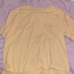 Yellow cropped shirt